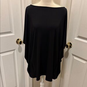 Michael Kors Women's Black Boatneck Draped Top